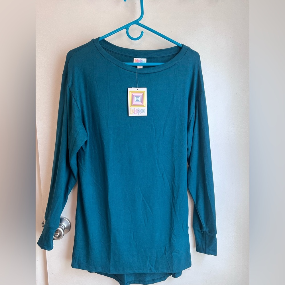 LulaRoe Nora top, New, Teal color, Size XXS
